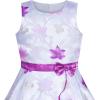 Sunny Fashion 3 Layers Girls Dress Sunflower Wave Pageant Bridesmaid Kids(Purple Maple Leaf)