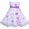 Sunny Fashion 3 Layers Girls Dress Sunflower Wave Pageant Bridesmaid Kids(Purple Maple Leaf)