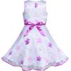 Sunny Fashion 3 Layers Girls Dress Sunflower Wave Pageant Bridesmaid Kids(Purple Maple Leaf)