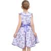 Sunny Fashion 3 Layers Girls Dress Sunflower Wave Pageant Bridesmaid Kids(Purple Ruffle Collar)