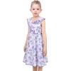 Sunny Fashion 3 Layers Girls Dress Sunflower Wave Pageant Bridesmaid Kids(Purple Ruffle Collar)