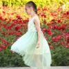 Sunny Fashion Flower Girl Dress Champagne Sequin Hi-Low Wedding Bridesmaid(Light Green)