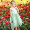 Sunny Fashion Flower Girl Dress Champagne Sequin Hi-Low Wedding Bridesmaid(Light Green)