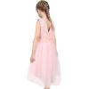 Sunny Fashion Flower Girl Dress Champagne Sequin Hi-Low Wedding Bridesmaid(Light Pink)