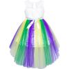 Sunny Fashion Flower Girl Dress Champagne Sequin Hi-Low Wedding Bridesmaid(Mardi Gras)