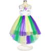 Sunny Fashion Flower Girl Dress Champagne Sequin Hi-Low Wedding Bridesmaid(Mardi Gras)