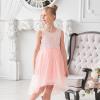 Sunny Fashion Flower Girl Dress Champagne Sequin Hi-Low Wedding Bridesmaid(Pink)