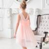 Sunny Fashion Flower Girl Dress Champagne Sequin Hi-Low Wedding Bridesmaid(Pink)