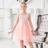 Sunny Fashion Flower Girl Dress Champagne Sequin Hi-Low Wedding Bridesmaid(Pink)