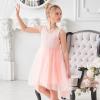 Sunny Fashion Flower Girl Dress Champagne Sequin Hi-Low Wedding Bridesmaid(Pink)