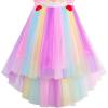 Sunny Fashion Flower Girl Dress Champagne Sequin Hi-Low Wedding Bridesmaid(Rainbow Santa)