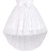 Sunny Fashion Flower Girl Dress Champagne Sequin Hi-Low Wedding Bridesmaid(White)