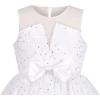 Sunny Fashion Flower Girl Dress Champagne Sequin Hi-Low Wedding Bridesmaid(White)