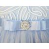 Sunny Fashion Flower Girls Dress Blue Belted Wedding Party Bridesmaid Size 4-12(Blue)
