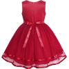 Sunny Fashion Flower Girls Dress Blue Belted Wedding Party Bridesmaid Size 4-12(Dark Red)