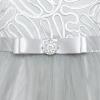 Sunny Fashion Flower Girls Dress Blue Belted Wedding Party Bridesmaid Size 4-12(Gray)