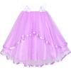 Sunny Fashion Flower Girls Dress Blue Belted Wedding Party Bridesmaid Size 4-12(Purple Unicorn)