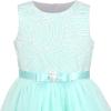 Sunny Fashion Flower Girls Dress Blue Belted Wedding Party Bridesmaid Size 4-12(Turquoise)