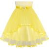 Sunny Fashion Flower Girls Dress Blue Belted Wedding Party Bridesmaid Size 4-12(Yellow)