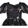 Sunny Fashion Flower Girls Dress Lace Hem Wedding First Communion Size 6-14(Black Butterfly)
