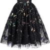 Sunny Fashion Flower Girls Dress Lace Hem Wedding First Communion Size 6-14(Black Butterfly)