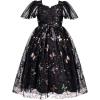 Sunny Fashion Flower Girls Dress Lace Hem Wedding First Communion Size 6-14(Black Butterfly)