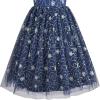 Sunny Fashion Flower Girls Dress Lace Hem Wedding First Communion Size 6-14(Blue)