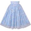Sunny Fashion Flower Girls Dress Lace Hem Wedding First Communion Size 6-14(Ice Blue)