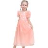 Sunny Fashion Flower Girls Dress Lace Hem Wedding First Communion Size 6-14(Pink Flower Sleeve)