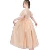 Sunny Fashion Flower Girls Dress Lace Hem Wedding First Communion Size 6-14(Pinkish Beige)