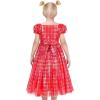 Sunny Fashion Flower Girls Dress Lace Hem Wedding First Communion Size 6-14(Red Plaid)