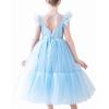Sunny Fashion Flower Girls Dress Lace Hem Wedding First Communion Size 6-14(Sky Blue)