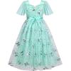 Sunny Fashion Flower Girls Dress Lace Hem Wedding First Communion Size 6-14(Turquoise Butterfly)