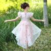 Sunny Fashion Girl Dress Pink Tulle Sequin Unicorn Star Moon Party Ruffle(Pink)