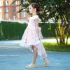 Sunny Fashion Girl Dress Pink Tulle Sequin Unicorn Star Moon Party Ruffle(Pink)