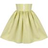 Sunny Fashion Girls Dress Beige Short Sleeve Collar Button Front School Uniform(Green)