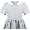 Sunny Fashion Girls Dress Beige Short Sleeve Collar Button Front School Uniform(Light Gray)