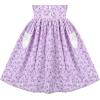 Sunny Fashion Girls Dress Beige Short Sleeve Collar Button Front School Uniform(Purple)