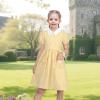 Sunny Fashion Girls Dress Beige Short Sleeve Collar Button Front School Uniform(Yellow Gingham)