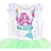 Sunny Fashion Girls Dress Birthday Princess Ruffle Dress Cake Balloon Print(Green Birthday Cake)