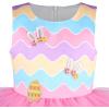 Sunny Fashion Girls Dress Birthday Princess Ruffle Dress Cake Balloon Print(Rainbow Bunny)