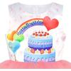 Sunny Fashion Girls Dress Birthday Princess Ruffle Dress Cake Balloon Print(Rainbow Heart)