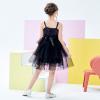 Sunny Fashion Girls Dress Cat Face Black Tower Ruffle Dancing Party Size 4-10(Black)