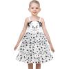 Sunny Fashion Girls Dress Cat Face Black Tower Ruffle Dancing Party Size 4-10(Black Dot)