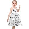 Sunny Fashion Girls Dress Cat Face Black Tower Ruffle Dancing Party Size 4-10(Black Dot)
