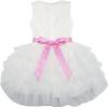 Sunny Fashion Girls Dress Cat Face Black Tower Ruffle Dancing Party Size 4-10(Ivory White)
