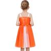 Sunny Fashion Girls Dress Cat Face Black Tower Ruffle Dancing Party Size 4-10(Orange)