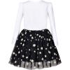Sunny Fashion Girls Dress Christmas Santa Hat Long Sleeve Party Dress Size 6-12(Black)