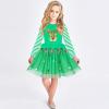 Sunny Fashion Girls Dress Christmas Santa Hat Long Sleeve Party Dress Size 6-12(Green Reindeer)