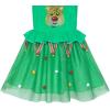Sunny Fashion Girls Dress Christmas Santa Hat Long Sleeve Party Dress Size 6-12(Green Reindeer)